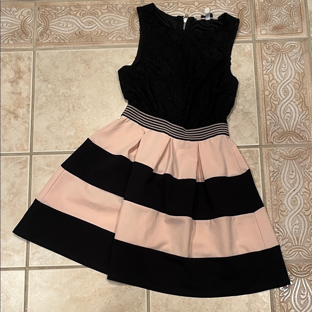 Speechless Black and Pink Striped Dress